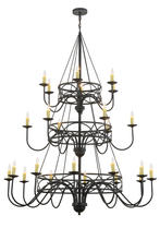 2nd Avenue Designs White 155775 - 60"W Polonella 24 LT Three Tier Chandelier