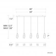 Schonbek Beyond BPD20205LOH-AB - Martini 5 Light 120-277V Multi-Light Pendant (Linear Canopy) in Aged Brass with Optic Haze Quartz