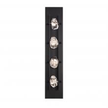 Schonbek Beyond BWSW10328-BK - Strata 28in LED 3000K/3500K/4000K 120V-277V Outdoor Wall Sconce in Black with Optic Haze Quartz