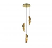 Lib & Co. US 10162-020-07 - Sorrento, 3 Light LED Pendant, Copper, Gold Canopy