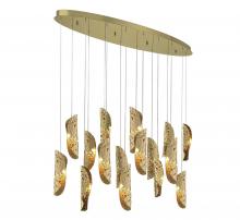 Lib & Co. US 10172-020-07 - Sorrento, 16 Light Oval LED Chandelier, Copper, Gold Canopy