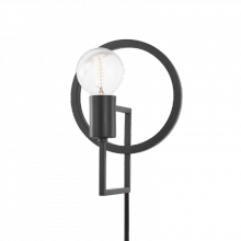 Mitzi by Hudson Valley Lighting HL637201-DKGY - Tory Plug-in Sconce